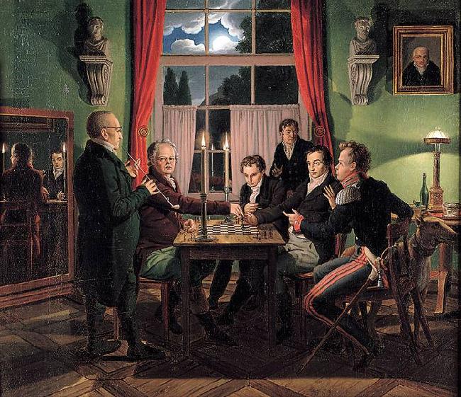 Johann Erdmann Hummel Die Schachpartie oil painting picture